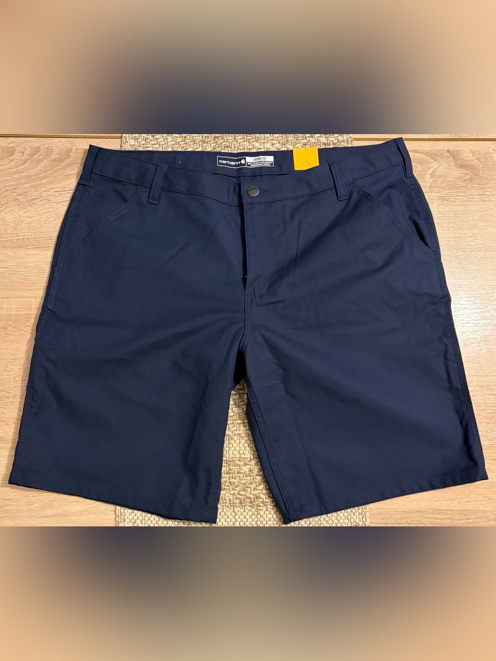 CARHARTT Loose Fit Size 18 Dark Blue Rugged Flex Canvas Women Shorts